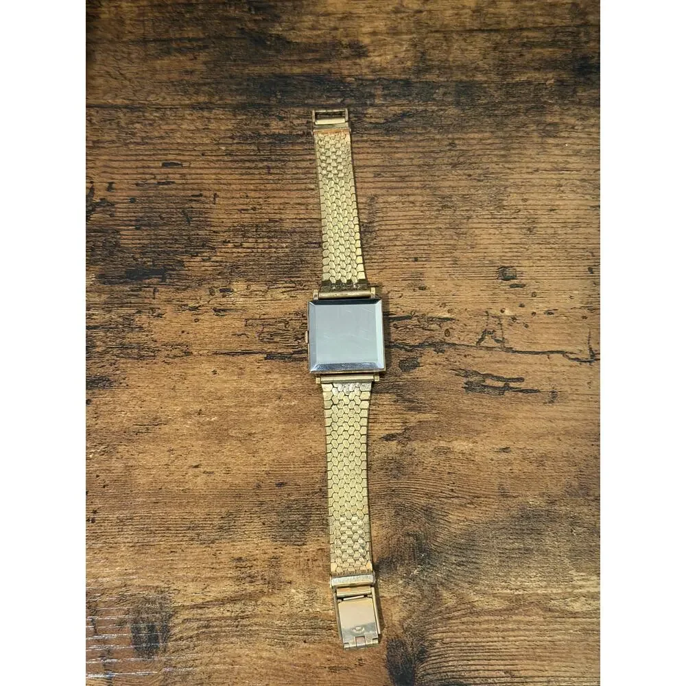 Tissot Swiss Made Gold-Tone Rectangular Dress Watch Roman Numerals